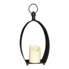 KOVOVÝ LAMPÁŠ S LED SVIEČKOU V TVARE KVAPKY, BIELY