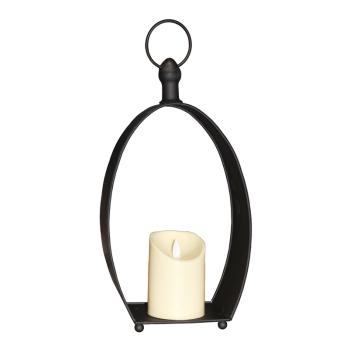 KOVOVÝ LAMPÁŠ S LED SVIEČKOU V TVARE KVAPKY, BIELY