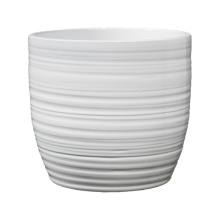 KERAMICKÝ KVETINÁČ, "BERGAMO PURE", BIELY