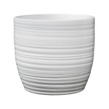 KERAMICKÝ KVETINÁČ, "BERGAMO PURE", BIELY