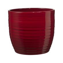 KERAMICKÝ KVETINÁČ, "BERGAMO", LESKLÁ BORDOVÁ