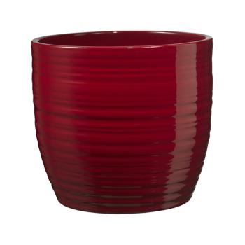 KERAMICKÝ KVETINÁČ, "BERGAMO", LESKLÁ BORDOVÁ