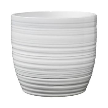 KERAMICKÝ KVETINÁČ, "BERGAMO", BIELY