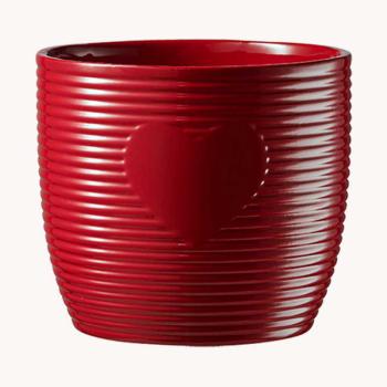 KERAMICKÝ PODTÁCEK, "HEARTBEAT", LESKLÝ BORDOVÝ