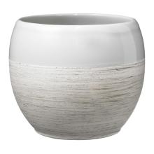 KERAMICKÝ HRNIEC, "ALBERTA", LESKLÁ SIVÁ/BIELA