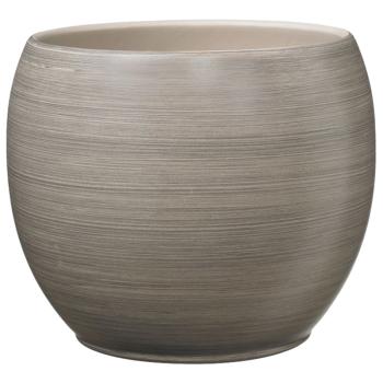 KERAMICKÝ HRNIEC, "ALBERTA", HNEDÝ S EFEKTOM DREVA