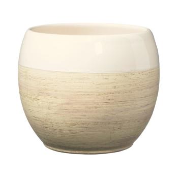 KERAMICKÝ HRNIEC, "ALBERTA", LESKLÝ KRÉMOVÝ OKRAJ/KRÉMOVÝ EFEKT