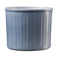 KERAMICKÝ HRNIEC "LAOS", SIVÝ REBROVANÝ