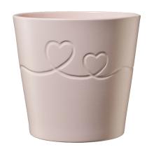KERAMICKÝ HRNIEC, "ENDLESS LOVE", VZOR SRDCA, RUŽOVÁ FARBA