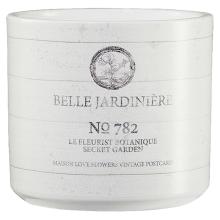 KERAMICKÝ KVETINÁČ, "VINTAGE GARDEN JARDINIÉRE" S NÁPISOM "BELLE JARDINIÉRE", BIELY