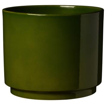 KERAMICKÝ HRNIEC, "OSLO SEVENTIES", LESKLÁ STAROŽITNÁ ZELENÁ