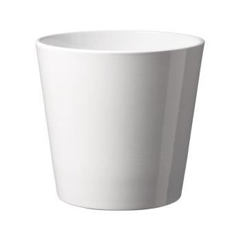 KERAMICKÝ HRNIEC, "DALLAS STYLE", LESKLÁ BIELA