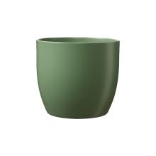 KERAMICKÝ KVETINÁČ, "BASEL FASHION", ZELENÝ MACH