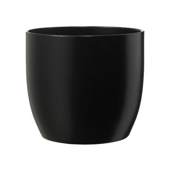 KERAMICKÝ HRNIEC, "BASEL FASHION", MATNÁ ČIERNA