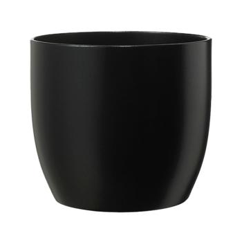 KERAMICKÝ HRNIEC, "BASEL FASHION", MATNÁ ČIERNA