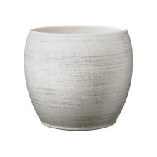 KERAMICKÝ KVETINÁČ "ALBERTA", SIVÝ S EFEKTOM DREVA