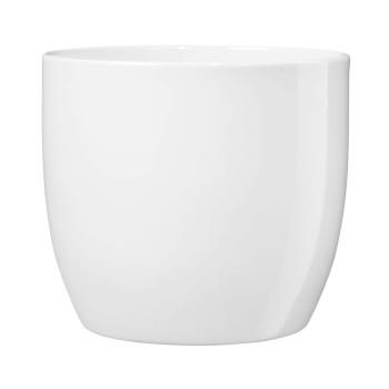 KERAMICKÝ KVETINÁČ, "BASIC FULL COLOR", LESKLÁ BIELA