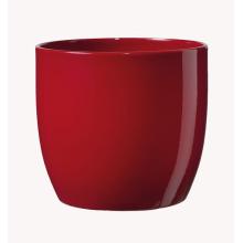 KERAMICKÝ KVETINÁČ, "BASIC FULL COLOR", LESKLÁ BORDOVÁ