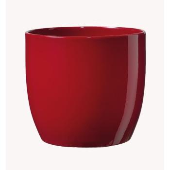 KERAMICKÝ KVETINÁČ, "BASIC FULL COLOR", LESKLÁ BORDOVÁ