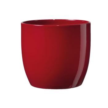 KERAMICKÝ KVETINÁČ, BASEL PLNOFAREBNÝ, LESKLÝ BORDOVÝ