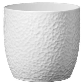 KERAMICKÝ KVETINÁČ, "BOSTON", MATNÁ BIELA