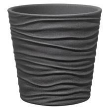 KERAMICKÝ KVETINÁČ "SONORA", ANTRACITOVÝ EFEKT KAMEŇA
