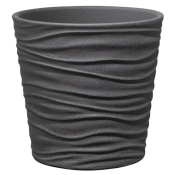 KERAMICKÝ KVETINÁČ "SONORA", ANTRACITOVÝ EFEKT KAMEŇA