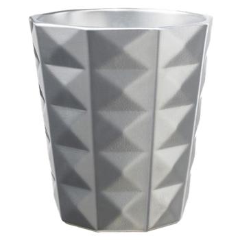 KERAMICKÝ KVETINÁČ NA ORCHIDEU, "KYOTO", LESKLÁ STRIEBORNÁ