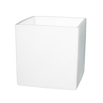 KERAMICKÝ HRNIEC, LATINA, LESKLÁ BIELA