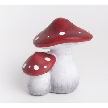 PÁR KERAMICKÝCH GOMBÍKOV, ČERVENÝ KLOBÚK