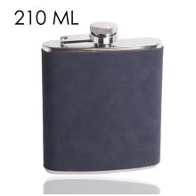 KOVOVÁ FĽAŠA 210 ML SIVÁ KOŽENKA