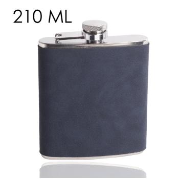 KOVOVÁ FĽAŠA 210 ML SIVÁ KOŽENKA