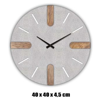 DREVENÉ HODINY, NÁSTENNÉ HODINY, OKRÚHLE, SIVÉ A PRÍRODNÉ