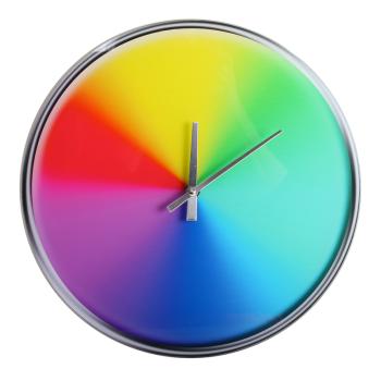 SKLENENÉ HODINY NÁSTENNÉ HODINY OKRÚHLE DÚHOVÉ