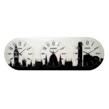 SKLENENÉ NÁSTENNÉ HODINY NEW YORK, HONG KONG, BUDAPEŠŤ