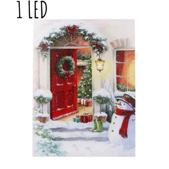 PLÁTNO OSVETLENÝ OBRAZ S 1 LED, PREDNÉ DVERE SO SNEHULIAKOM