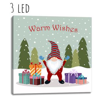 PLÁTNO OSVETLENÝ OBRAZ S 3 LED DIÓDAMI, FÚZY S DARČEKOM