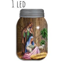 PLÁTNO OSVETLENÝ OBRAZ S 3 LED DIÓDAMI, TVAR SKLA DUNSTOS, SVÄTÁ RODINA