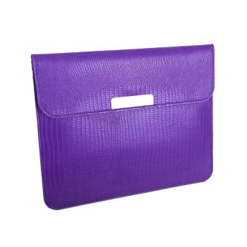 KOŽENKOVÉ PUZDRO NA IPAD S KOVOVOU SPONOU, FIALOVÉ