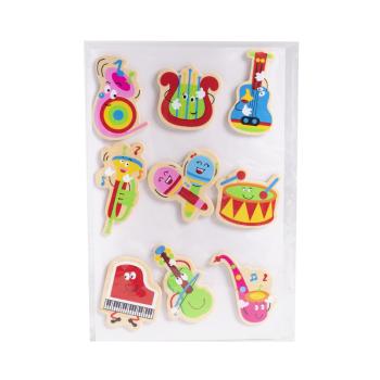 DREVENÉ NÁLEPKY HUDOBNÉ NÁSTROJE SADA 9