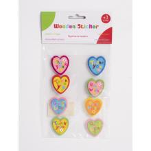 DREVENÉ NÁLEPKY SRDIEČKA SADA 9