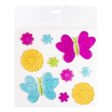 GÉL NA OKNO MOTÝLE A KVETY