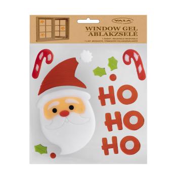 GÉL NA OKNO SANTA CLAUS HLAVA, NÁPIS " HO HO HO"