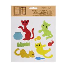 GÉL NA OKNO MAČKY, NÁPIS "MEOW", FARBA