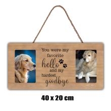 DREVENÝ DRŽIAK NA ZAVESENIE OBRAZU, DVA, S NÁPISOM