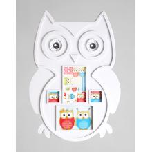 PLASTOVÝ FOTORÁMIK NA 4 OBRÁZKY V TVARE BIELEJ SOVY