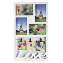 PLASTOVÝ DRŽIAK NA OBRÁZKY 4+3 KLIPY BIELY