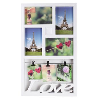 PLASTOVÝ DRŽIAK NA OBRÁZKY 4+3 KLIPY BIELY