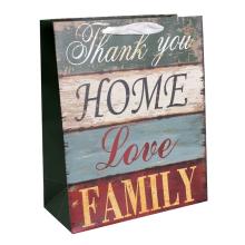 PAPIEROVÉ TAŠKY S MATNOU, STUŽKOVOU CHLOPŇOU S NÁPISOM "THANK YOU, HOME, LOVE, FAMILY"