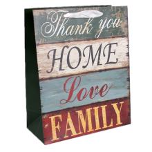 PAPIEROVÉ TAŠKY S MATNOU, STUŽKOVOU CHLOPŇOU S NÁPISOM "THANK YOU, HOME, LOVE, FAMILY"